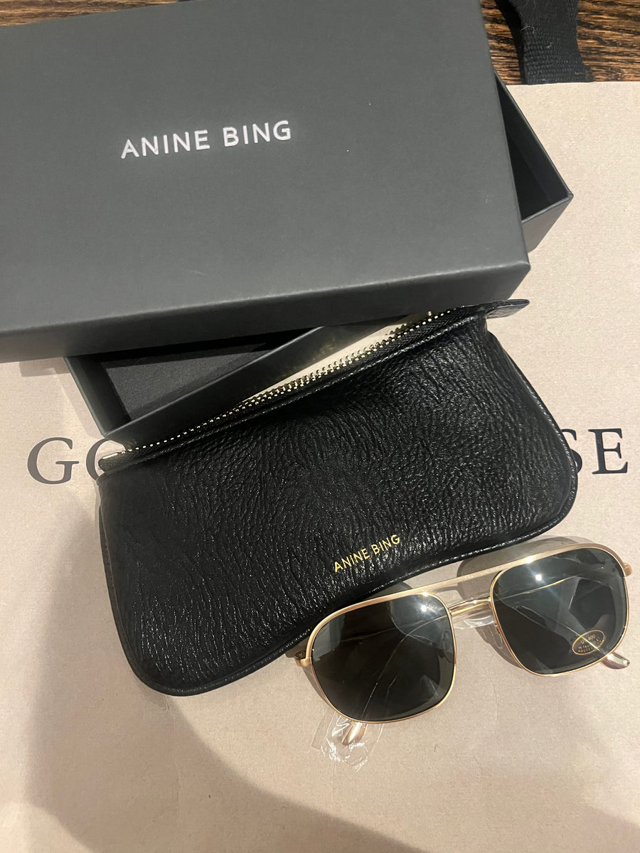 NEW Anine Bing Gold Aviator Sunglasses – xoxoposhipgirl display picture 3