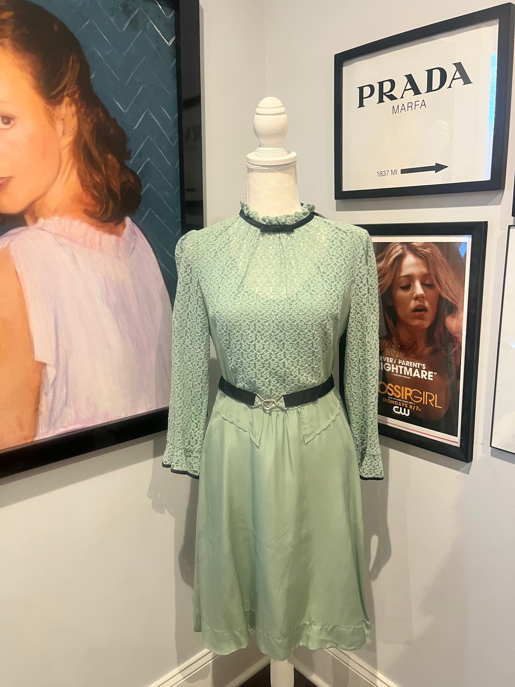 Blair Waldorf s NEW Marc by Marc Jacobs Mia Green Lace Dress 6 xoxoposhipgirl